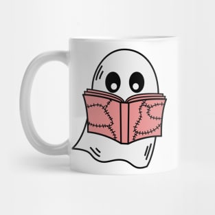 cute ghost book reading teacher school funny halloween Mug